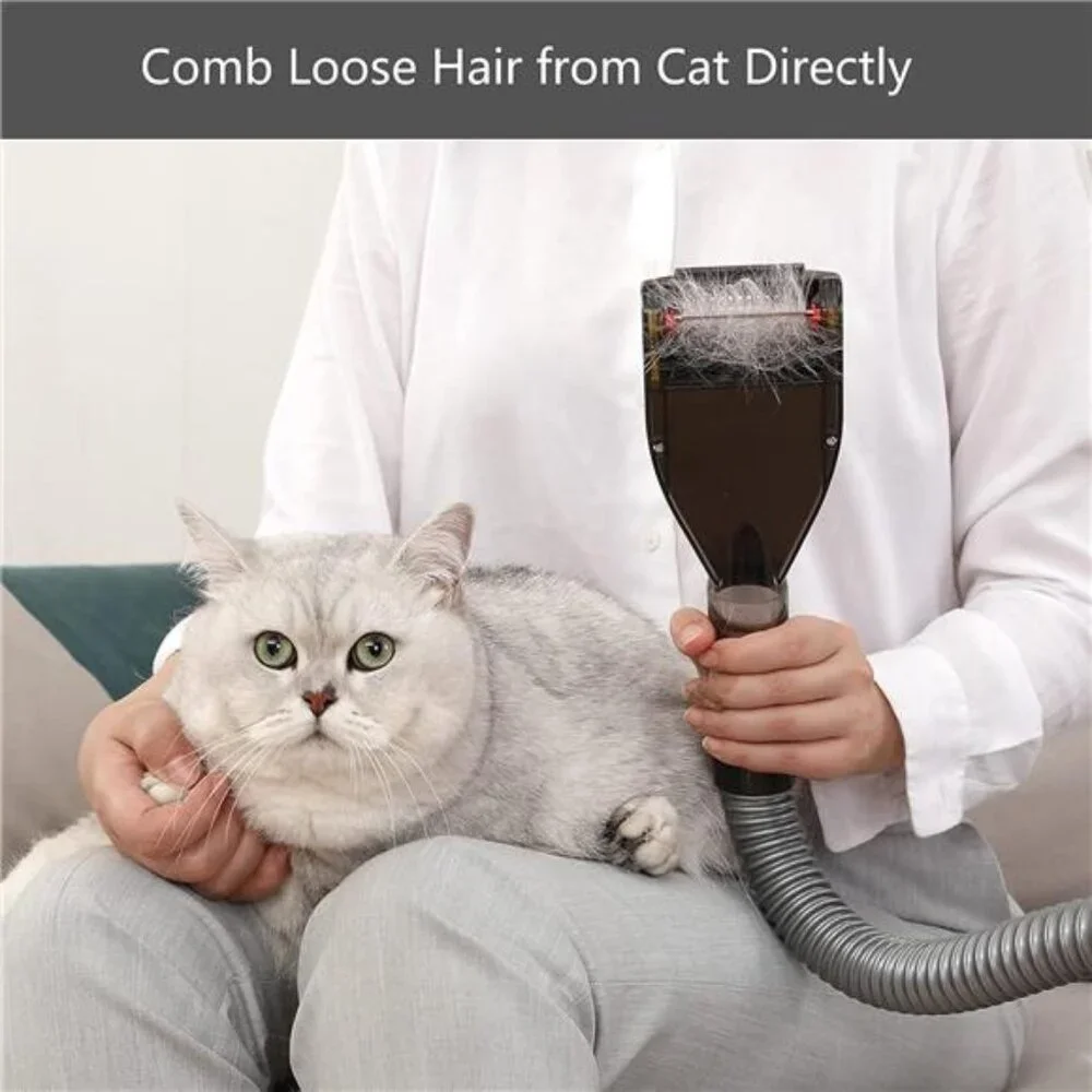 Dog Grooming Brush Vacuum Attachment Pet Groomer kit for dogs,Hair Shedding